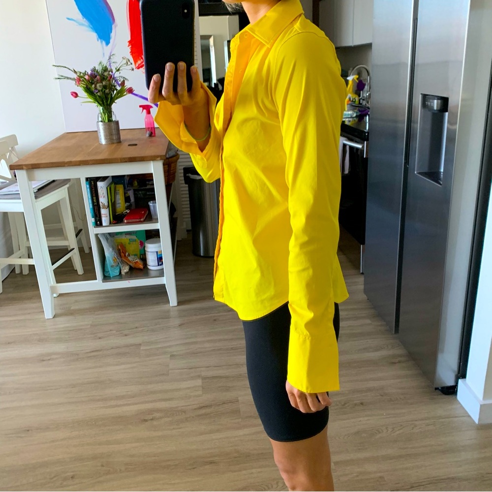 Yellow shirt button down